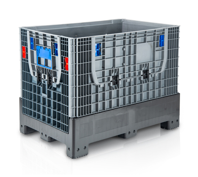Faltbare Bigbox 120 x 80 x 95 4 Füße, 2x Beladeöffnung