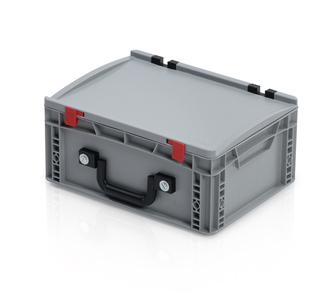 Eurobehälter mit Deckel 40x30x18,5 – 2 Koffergriffe an der langen Seite
