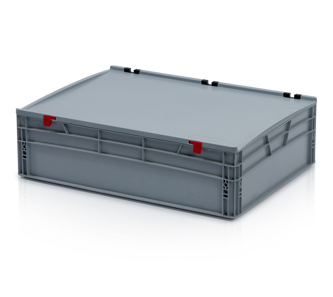 Eurobehälter mit Deckel 80 x 60 x 22 Griff geschlossen