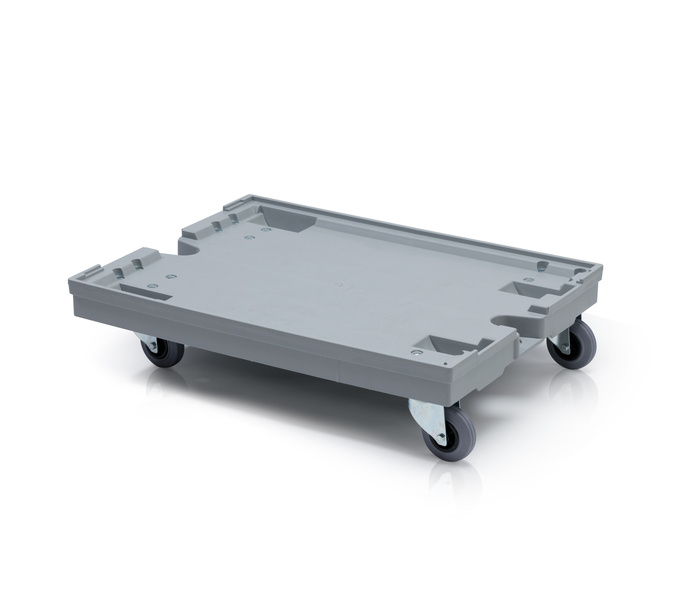 Transportroller 80x60 2 lenkbare + 2 feste Gummirollen