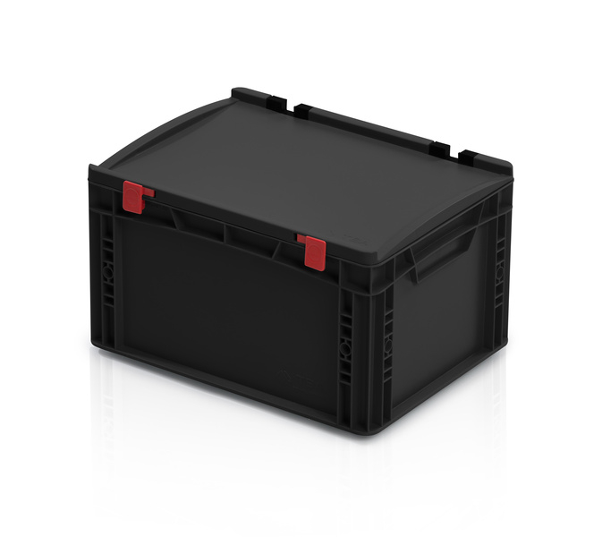 ESD-Eurobehälter mit Deckel 40 x 30 x 22