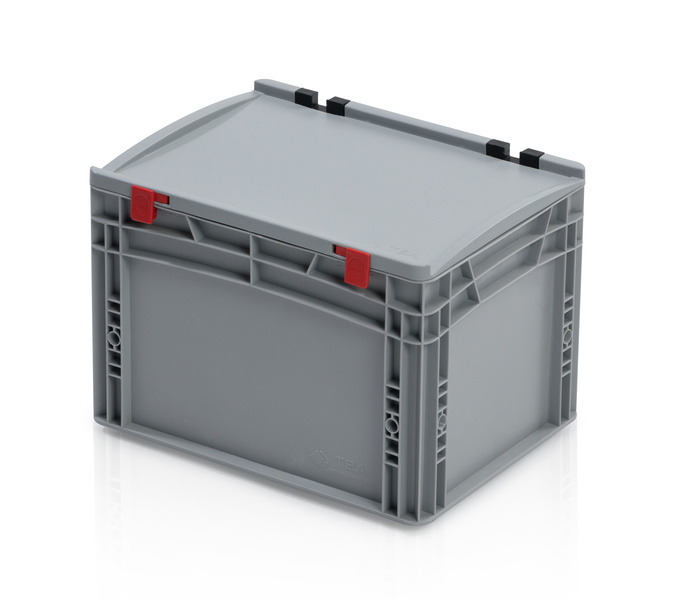 Eurobehälter mit Deckel 40 x 30 x 27 Griff geschlossen
