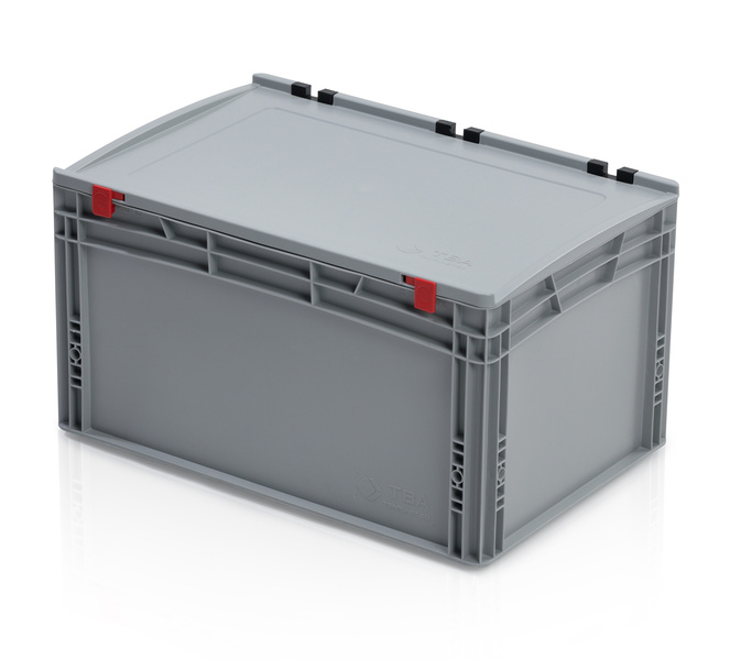 Eurobehälter mit Deckel 60 x 40 x 32 Griff geschlossen