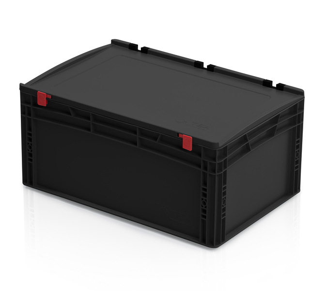 ESD-Eurobehälter mit Deckel 60 x 40 x 27