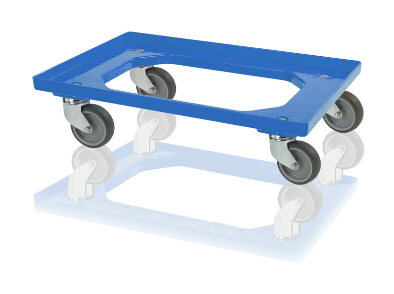 Transportroller 2 lenkbare + 2 feste Rollen blau