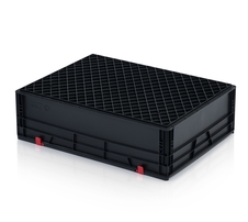 ESD-Eurobehälter mit Deckel 80x60x23,5