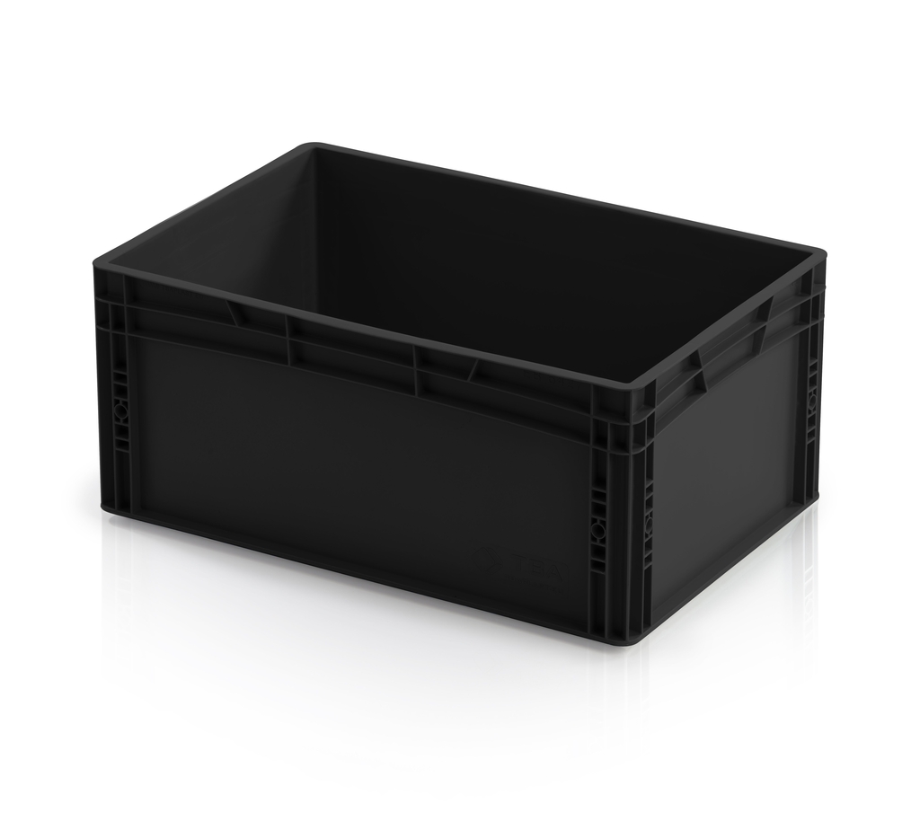 Eurobehälter 60x40x27  schwarzes Regranulat und geschlossener Griff