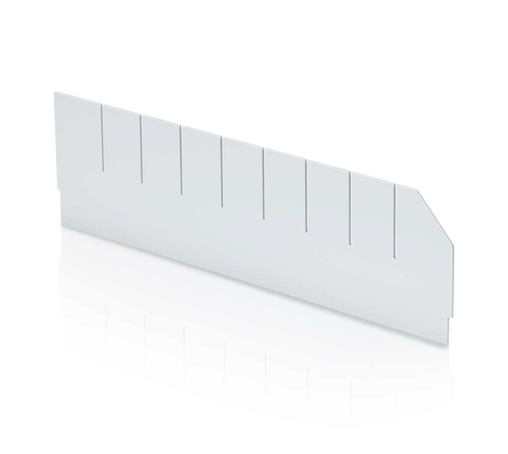 Längsunterteiler mit Ausschnitten für Regalkästen - 50x14 cm